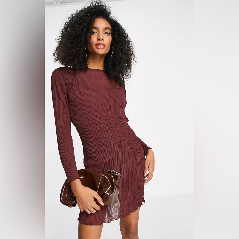 🍇NWT ASOS Design Plisse mini dress size 6